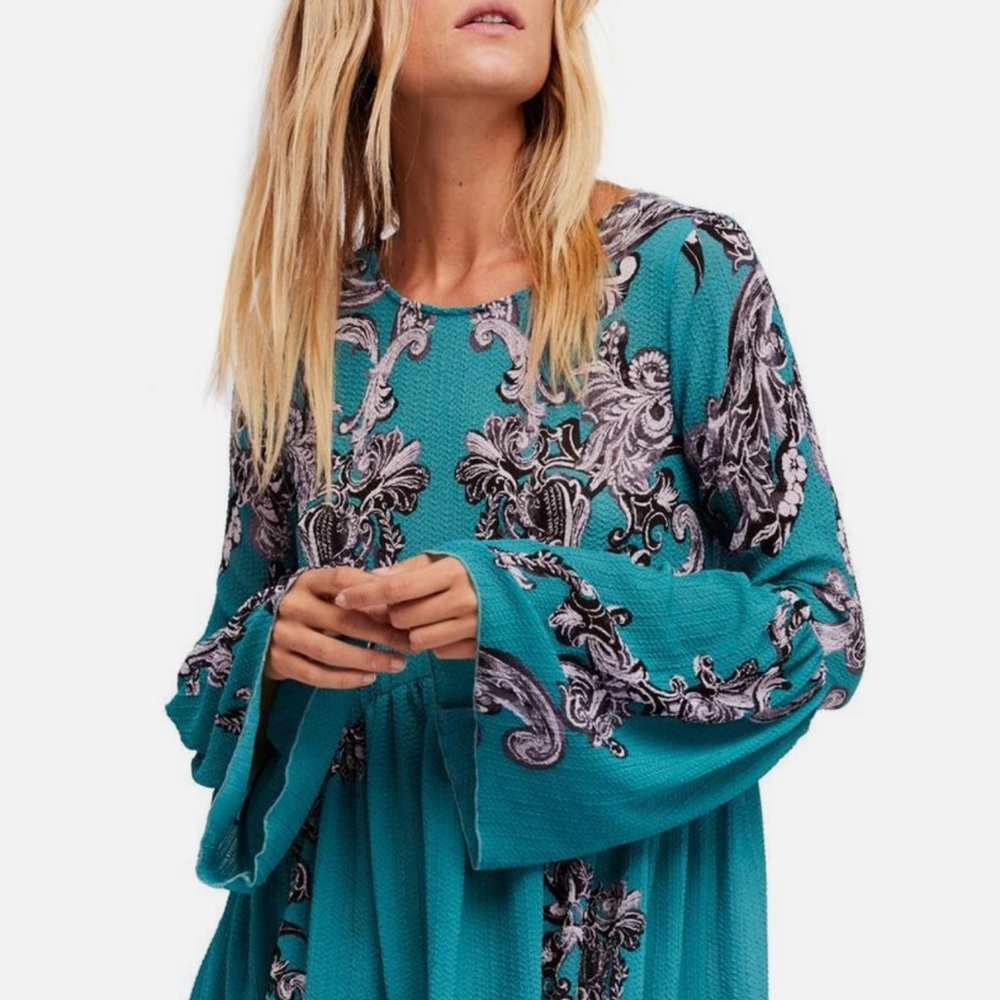 Free People Symphony Turquoise Dress Slip